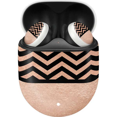 Rose Gold Chevron Split Google Pixel Buds Skin